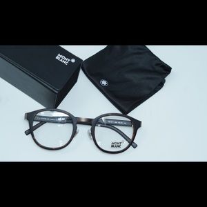 Brown pair of Montblanc glasses.